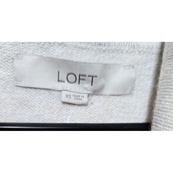 Loft Sweater XS White Casual Basics Capsule Wardrobe Kangaroo Pocket Turtle Neck - Picture 3 of 13